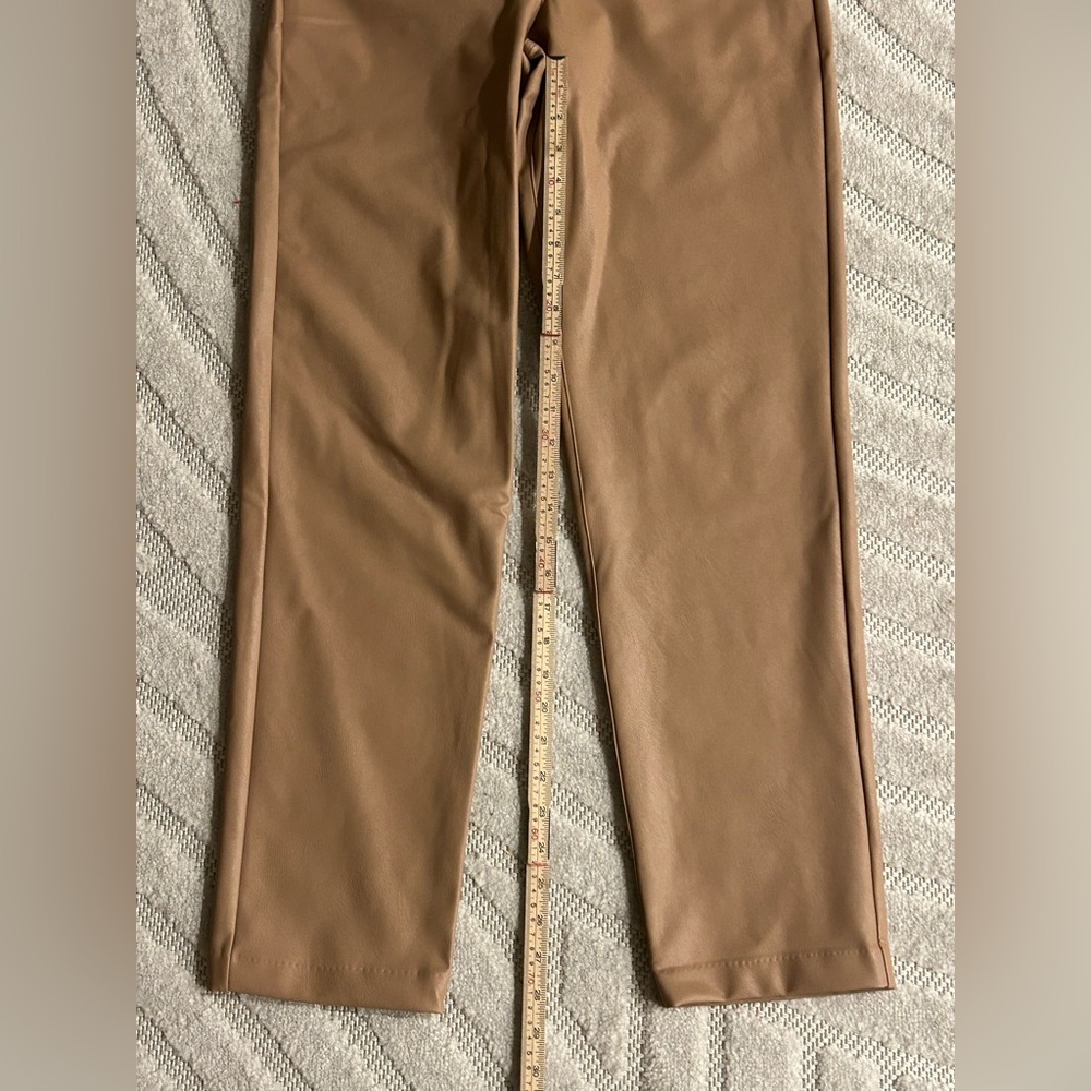 NWOT Spanx Slim Straight Faux Leather Pants in Toffee - S - Picture 8 of 10